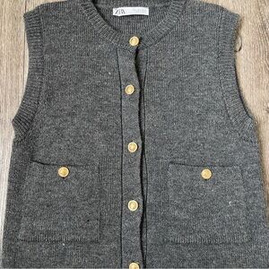 Grey Zara Knitted gilet #Zara